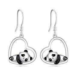 Panda Ohrringe für Damen Sterling Silber Panda Schmuck Geburtstags Geschenke für Damen Mädchen Teens von KQF