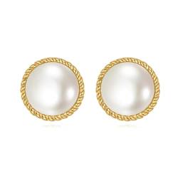 Perlen Ohrstecker Sterling Silber vergoldet Perlen Ohrringe Perlenschmuck Geschenke für Damen Mädchen von KQF