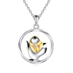 Pinguin Kette für Damen Sterling Silber Pinguin Schmuck Pinguin Geschenke für Damen Mädchen von KQF