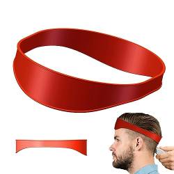 KQNM Gebogene Silikon Haarschnitt Band，Haarschnitt Gebogenes Band，Silikon-Haarschnitt Band，Haarschneidehilfe，Haarschneide Schablone，Für Diy Home Haarschnitte Haarschneideanleitung(Rot) von KQNM