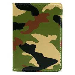 KQNZT Impfpasshülle Kartenetui Lederschutzhülle Reisebrieftasche,Camo Classic Grün Braun von KQNZT