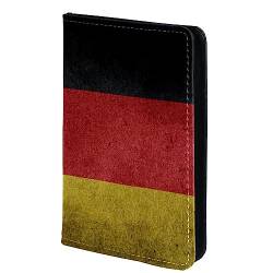 KQNZT Impfpasshülle Kartenetui Lederschutzhülle Reisebrieftasche,Vintage deutsche Flagge von KQNZT