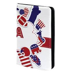 KQNZT Reisepasshülle Brieftasche PU-Leder Kartenetui Reisezubehör für Damen Herren,Symbol der amerikanischen Flagge von KQNZT