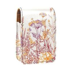 Make-up-Lippenstift-Etui für den Außenbereich, Mini-Tasche, Reise-Kosmetiktasche,Blumenrand Kräuter Wilde Blumen Botanisch Retro von KQNZT