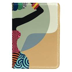 Reisepasshülle Brieftasche PU-Leder Kartenetui Reisezubehör für Damen Herren,Schöne afrikanische Frau ethnische Kunst von KQNZT