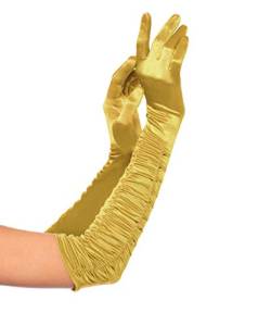 KQueenStar Direct Handschuhe Lang - Damen 1920 Handschuhe 1920er Gatsby Schwarz Satinhandschuhe Stil Handschuhe Classic Opera Fest Party Erwachsene Größe Elastisch Länge 52/55cm (yellow) von KQueenStar