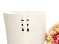 Black Chandelier Earrings - Hook Earrings - Sterling Silver - Drop Earrings - Black Color Cubic Zirconia - Long silver earrings (Make your choice :: Earrings & Pendant, Gift-Wrapping: Free) von KRAMIKE