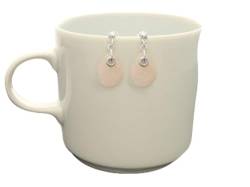 Pink Oval Earrings, Sterling Silver, Genuine Rose Quartz Stone Earrings, Teardrop Stones, Gemstone Earrings, Birthstone Jewelry (Make your choice :: Earrings/Boucles, Gift Wrapping: Free) von KRAMIKE