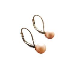Pink Pearl Earrings, Sterling Silver, Lever Back Earrings, GENUINE 6 mm Pink Shell Balls, Minimalist, Pearl Jewelry (Quantity/Quantité: 10 Pairs of 6 mm, Gift-Wrapping: Free) von KRAMIKE