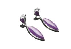 Purple Earrings - Sterling Silver Earrings, Drop Violet Oval Almond Shape, Bright Purple Earrings, Dainty Earrings, Silver Jewelry. (Make your choice :: Earrings/Boucles, Gift-Wrapping: Free) von KRAMIKE