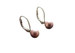 Purple Pearl Earrings, Sterling Silver, GENUINE Shell Pearl, Lever Back 6 mm Balls Earrings, Minimalist Jewelry Gifts (Quantity/Quantité: 10 Pairs of 6mm, Gift-Wrapping: Free) von KRAMIKE