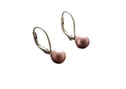 Purple Pearl Earrings, Sterling Silver, GENUINE Shell Pearl, Lever Back 6 mm Balls Earrings, Minimalist Jewelry Gifts (Quantity/Quantité: 5 Pairs of 6mm, Gift-Wrapping: Free) von KRAMIKE