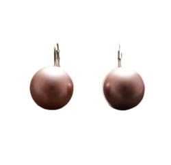 Purple Pearls Earrings, Sterling Silver, GENUINE Shell Pearls, Lever Back Earrings, 14mm Balls Pearl Earrings, Minimalist Jewelry (Quantity/Quantité: 3 Pairs of 14 mm, Gift-Wrapping: Free) von KRAMIKE