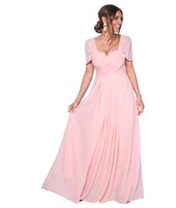 KRISP Kreuz Front Bodenlanges Ballkleid (Rosa, Gr. 46) (4815-PNK-18) von KRISP