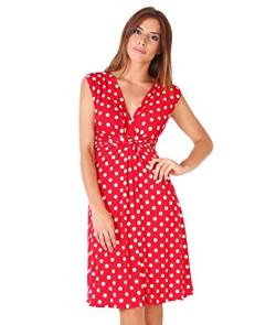 Krisp Damen 6147 Kleid, Rot (Rot/Weiß 34), 36 (Herstellergröße: 8) von KRISP
