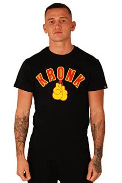 KRONK Handschuhe T-Shirt Männer Normale Passform Schwarz und Gelb Groß von KRONK