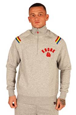 KRONK One Colour Gloves Quarter Zip Track Top Sweatshirt, Grau (Sports Grey), L von KRONK