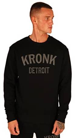 Kronk Detroit Applique Sweatshirt Herren Regular Fit, Schwarz , L von KRONK