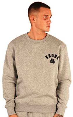 Kronk Einfarbig Handschuhe Frottee Applikation Logo Sweatshirt Regular Fit, Grau (Sports Grey), L von KRONK