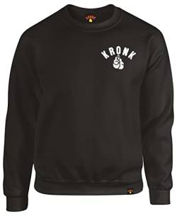 Kronk Einfarbige Handschuhe, Frottee-Applikation, Logo, Sweatshirt, normale Passform, Schwarz , L von KRONK