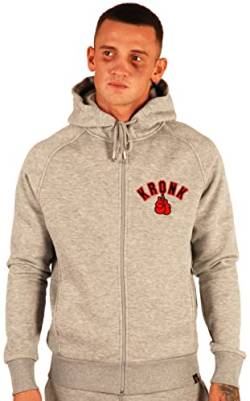 Kronk Handschuhe Zip Hoodie Regular Fit, Grau (Sports Grey), L von KRONK