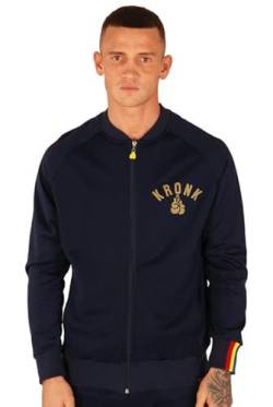 Kronk Trainingsjacke mit durchgehendem Reißverschluss und goldfarbenen Handschuhen Logo, navy, XXL von KRONK