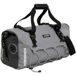Kronox Wasserdichte Seesack für Damen und Herren, große Motorrad-Reisetasche, strapazierfähig und reflektierend, große Trockentasche für Bootfahren, ideal für Bootsausrüstung, GRAU, 25 Liters, von KRONOX