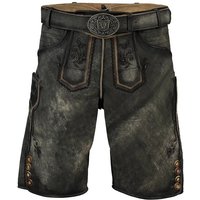 KRÜGER BUAM Lederhose KRÜGER BUAM Leder-Shorts dunkelgrau von KRÜGER BUAM