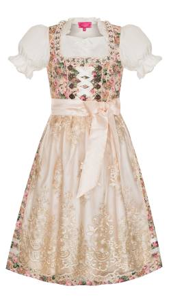 Kinder Dirndl altrosa creme geblümt Ramona 141007 von KRÜGER Dirndl