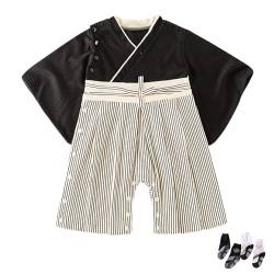 KRUIHAN Japanischer Stil Baby Kimono Bodysuit Baby Jungen Kleidung Baby Strampler Bedrucken Baby Schlafanzug Baby Sachen,Schwarz,Wird Mit Zwei Paar Socken Geliefert,90(18-24 Meses) von KRUIHAN