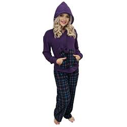 KRUXADER Damen-Pyjama-Set, warm, Fleece, Größe 36-52, Briony Purple, 46 von KRUXADER