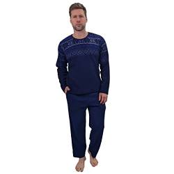 KRUXADER Herren-Pyjama-Set, warm, Fleece, Loungewear, Winter, PJ's Pyjama-Sets, Bylur Navy, L von KRUXADER