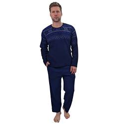 KRUXADER Warme Fleece-Loungewear für Herren, Winter-Pyjama-Set, Pyjama-Set, Bylur Navy, XXXXL von KRUXADER