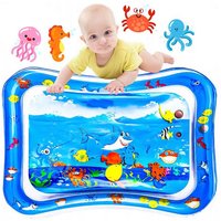 KRUZZEL Spielmatte XXL Baby Wassermatte – Aufblasbares Sensorisches Spielzeug, Aufblasbare Wasserspielmatte für Babys mit bunten Wassertieren von KRUZZEL