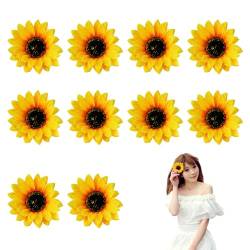 10 Stück Sonnenblumen-Haarspangen, Sonnenblumen-Entenschnabel-Haarspangen, Sonnenblumen-Haarschmuck, Sonnenblumen-Stirnbänder, Sonnenblumen-Haarschmuck Für Frauen Und Mädchen von KRYMSON