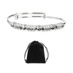 KRYMSON 1-Teiliges Rotierendes Perlenarmband Mit Aufbewahrungstasche (10 X 12 Cm), Damen-Armbandschmuck, Verstellbares Armband, Modischer Glücks-Damenschmuck, Handschmuck-Geschenke Für Mädchen von KRYMSON