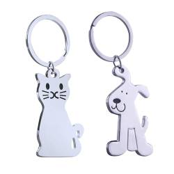 KRYMSON 2er-Pack Katzen- und Hunde-Schlüsselanhänger, Tier-Schlüsselanhänger, süße Damen-Schlüsselanhänger, Herren-Schlüsselanhänger, Geschenke für Katzen- und Hundeliebhaber von KRYMSON