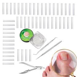 Kit zur Korrektur eingewachsener Zehennägel - C-förmiger Zehennagelknipser Nagelkorrekturwerkzeug,Mit eingewachsenem Zehennagelheber, gebogenem Zehennagelkorrektor für Pediküre-Werkzeug von KSHSAA