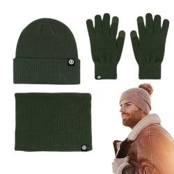 Set aus Mütze und Schal für Damen,Stricken Sie einen warmen Beanie-Mützen-Schal - Warme Fleece-Mütze, Beanie-Handschuhe für kaltes Wetter, Schal zum Skifahren, Camping, Snowboarden Kshsaa von KSHSAA