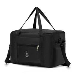 KSIBNW Ryanair Handgepäck 40x20x25, Handgepäck Tasche für Flugzeug,Faltbare Reisetasche Weekender Bag für Gepäck Sport Camping Schwarz von KSIBNW