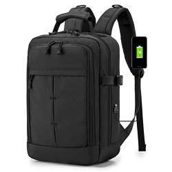 KSIBNW Ryanair Handgepäck Rucksack 40 x 20x 25 Reiserucksack Flugzeug,Laptop Rucksack 14/15,6 Zoll Laptop Tasche,unter dem Sitz Handgepäck Kabinengepäck,Weekender Backpack Schwarz von KSIBNW