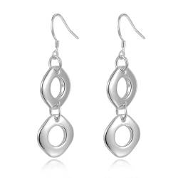 KSKAN Ohrringe Silber 925,S925 Sterling Silber Tropfenohrring für Frauen, Quadratische Geometrische Ohrringe, Hypoallergene Ohrhänger, Schmuckgeschenk für Frauen von KSKAN