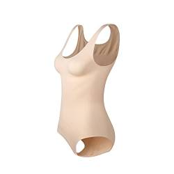 KSKshape Damen Shapewear Body Shaper Bodysuit Shapewear Figurformender Formende Tank Top Taillenformer,Beige,L von KSKshape