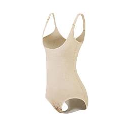 KSKshape Damen Shapewear Body Shaping Bodysuit Miederslip Postnatal Erholung Bauch Weg Taillenformer Figurformender,Beige,L von KSKshape