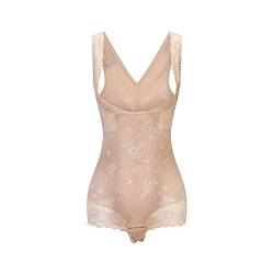 KSKshape Damen Shapewear Figurformender Formende Bodys Taillenformer Shaping Bodysuit mit Haken,Beige,L von KSKshape