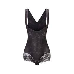 KSKshape Damen Shapewear Figurformender Formende Bodys Taillenformer Shaping Bodysuit mit Haken,Schwarz,S von KSKshape