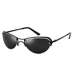 KSXYH The Matrix Neo Style Sonnenbrille Herren Damen Ultraleichte Metalldrahtfassung Polarisierte Ovale randlose Brille von KSXYH