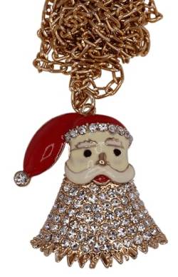 KTG24 Halskette Kette mit Anhänger Weihnachten Weihnachts Mann Santa Clause Heilig Abend goldfarben K2 von KTG24