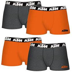 KTM Herren L-4er Set Orange und Dunkelgrau Boxershorts, bunt, Large von KTM