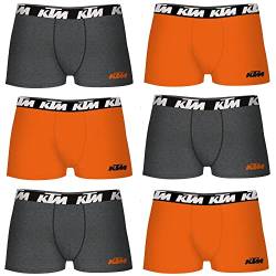 KTM Herren XL, Orange und Dunkelgrau, 6 Stück Boxershorts, bunt von KTM